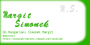 margit simonek business card